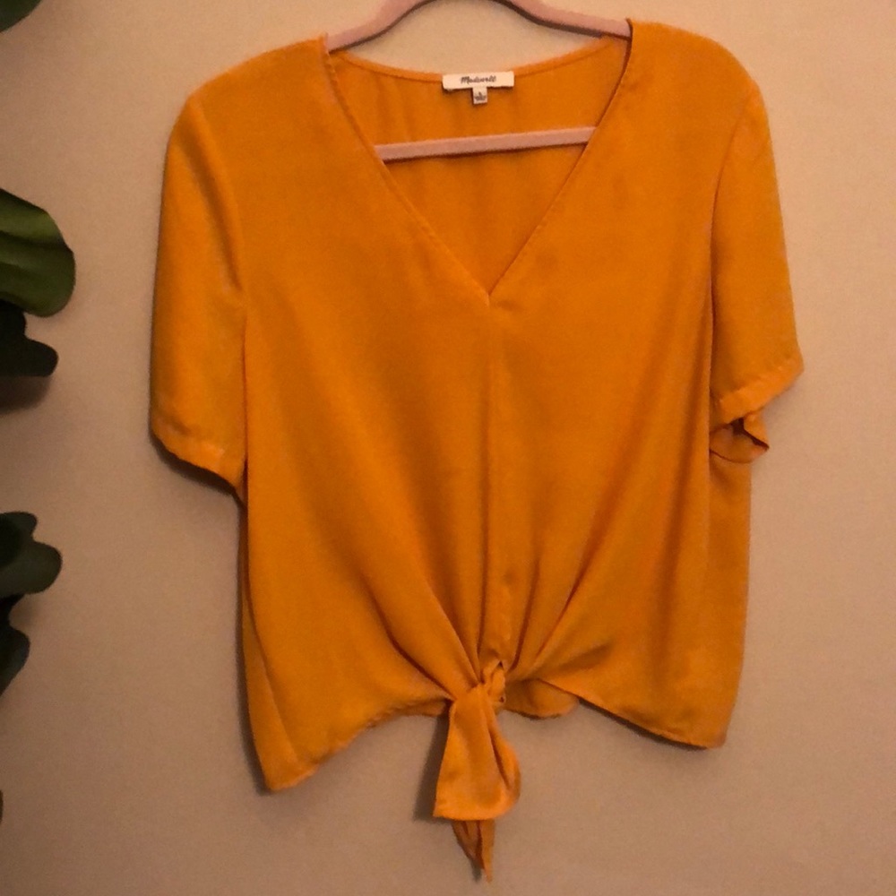 Gold tied blouse from Madewell